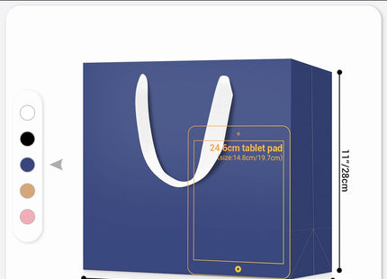 EUSOAR Large Dark Blue Gift Bags with Fabric Handles for Presents – 10 Pack