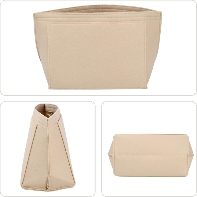 Felt Bag Insert Organiser 6-Pocket Medium, Multi-Pocket Felt Organizer – Beige