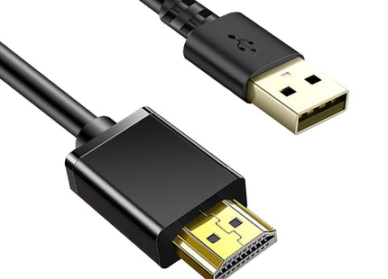 Herfair 1.8M USB-A to HDMI Charging Cable 5V Male to Male (Only for Charging) - Black