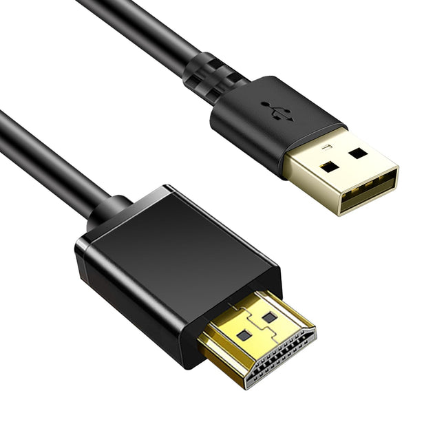 Herfair 1.8M USB-A to HDMI Charging Cable 5V Male to Male (Only for Charging) - Black