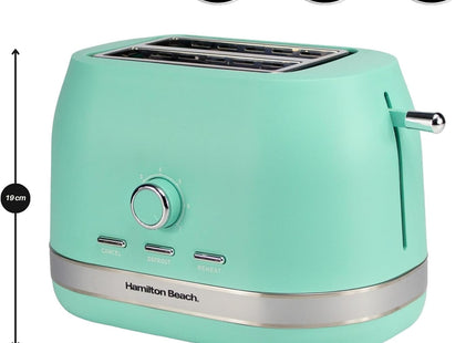 Hamilton Beach Ella 2 Slice Toaster 800W, Wide Slots, HBT1322MM – Matte Mint