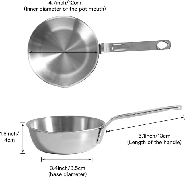 IMEEA Mini Egg Pan 12cm – Stainless Steel Butter and Mini Egg Pan 250ml