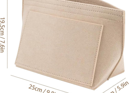 Felt Bag Insert Organiser 6-Pocket Medium, Multi-Pocket Felt Organizer – Beige