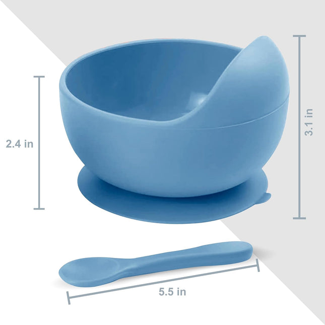 Xabono Baby Suction Plate & Spoon Set – Light Blue