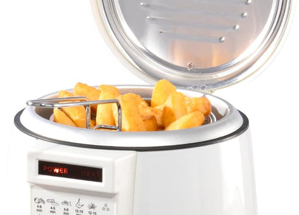 Daewoo SDA2324 Mini Deep Fat Fryer 1L Compact Oil Cooker, Adjustable Temperature White