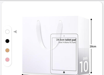 EUSOAR Large White Gift Bags with Fabric Handles, Gift Bags for Presents – 10 Pack