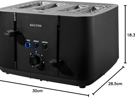 Salter Kuro 4 Slice Toaster – 1850W with 7 Browning Levels & Wide Slots
