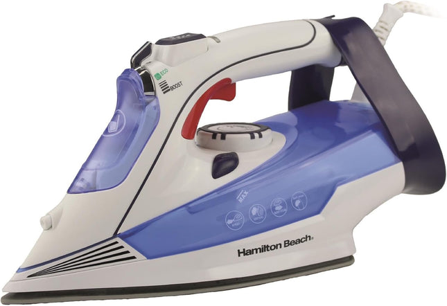 Hamilton Beach SteamMax Pro 3000W Steam Iron, HB608WB – White & Blue
