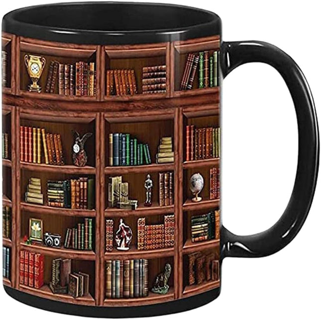 MERIGLARE C Handle Bookshelf Mug – 400ml Ceramic Black Coffee Cup
