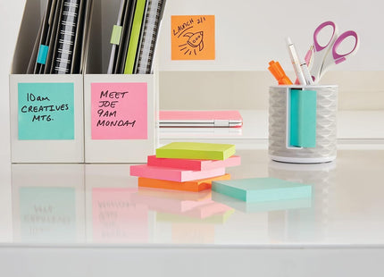 Post-it Notes – Assorted Neon Colours, 38mm x 51mm (3 Pads, 100 Sheets Each)