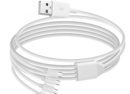 QIANRENON 4-in-1 Micro USB B Data & Charging Cable 1.5M – White