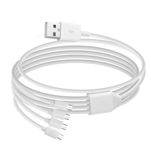 QIANRENON 4-in-1 Micro USB B Data & Charging Cable 1.5M – White