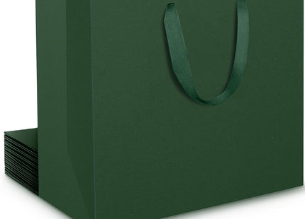EUSOAR Large Dark Green Gift Bags with Fabric Handles – 10 Pack