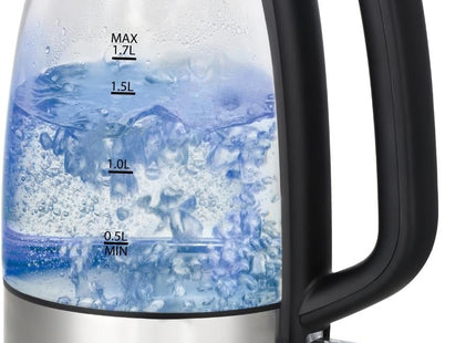 Hamilton Beach 1.7L Illuminating Glass Kettle 2200W, HB5826G, Silver - USED
