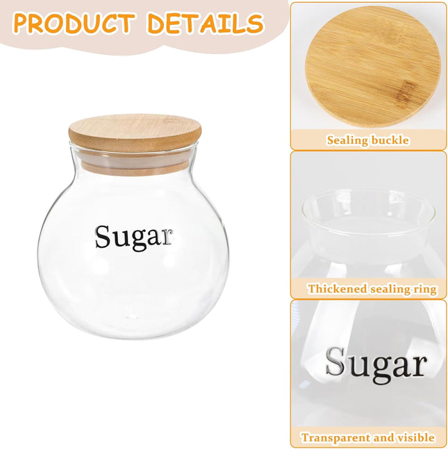 Gzsekken 2-Pack Airtight Glass Coffee Storage Jars – 1.8L Containers with Bamboo Lids
