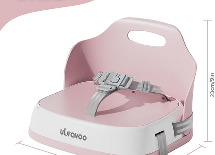UBRAVOO Portable Booster Seat Pink – Travel Baby Dining Chair with Harness