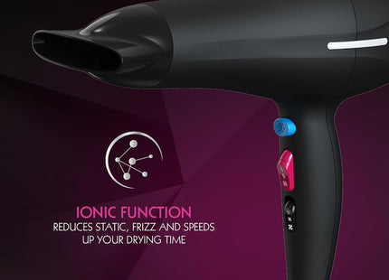 Wahl Ionic Smooth 2200W Hair Dryer with Cool Shot, Fast Drying – Black
