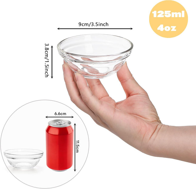 Lawei 12 Pack Mini Glass Bowls 145ml – Stackable Dessert & Prep Bowls 9cm