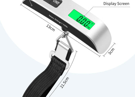 Blendura Digital Luggage Scale 50kg / 110lb – Portable Weigher with Temperature Sensor