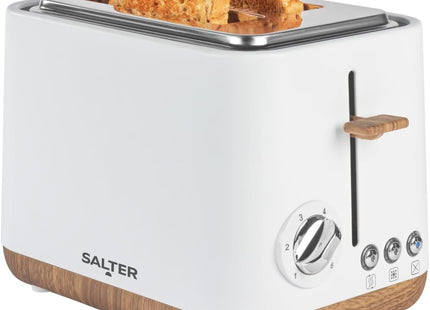 Salter Toronto 2-Slice Toaster – Wide Slot, 6 Browning Levels, White