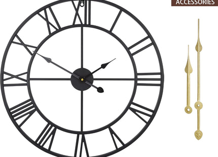 HAITANG Vintage Large Wall Clock 47cm – Silent Non-Ticking Numeral Clock