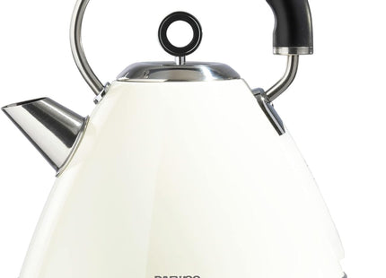 Daewoo Kensington 1.7L Pyramid Kettle – 3000W Stainless Steel Electric Kettle, Cream