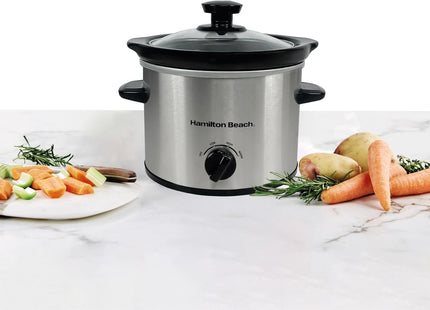 Hamilton Beach 1.8L Mini Slow Cooker, 90W Compact Cooker, HBSC020S - Silver