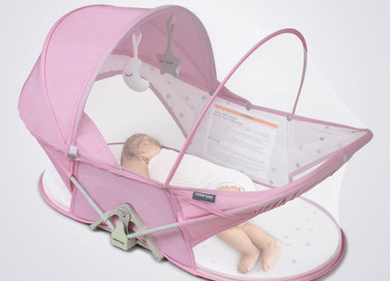 Beberoad Portable Baby Travel Bassinet Pink – Foldable Infant Crib with Mattress & Net