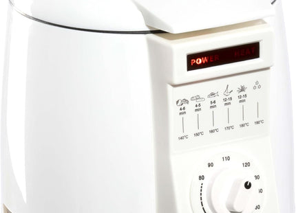Daewoo SDA2324 Mini Deep Fat Fryer 1L Compact Oil Cooker, Adjustable Temperature White
