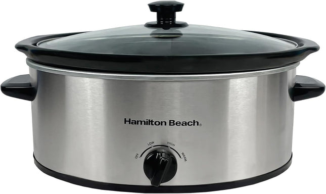 Hamilton Beach Family Favourite 6.5L Slow Cooker, 240W, HBSC070S – Silver