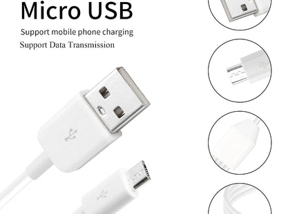 QIANRENON 4-in-1 Micro USB B Data & Charging Cable 1.5M – White