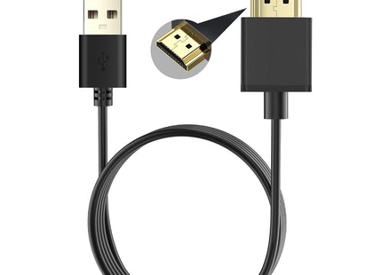 Herfair 1.8M USB-A to HDMI Charging Cable 5V Male to Male (Only for Charging) - Black