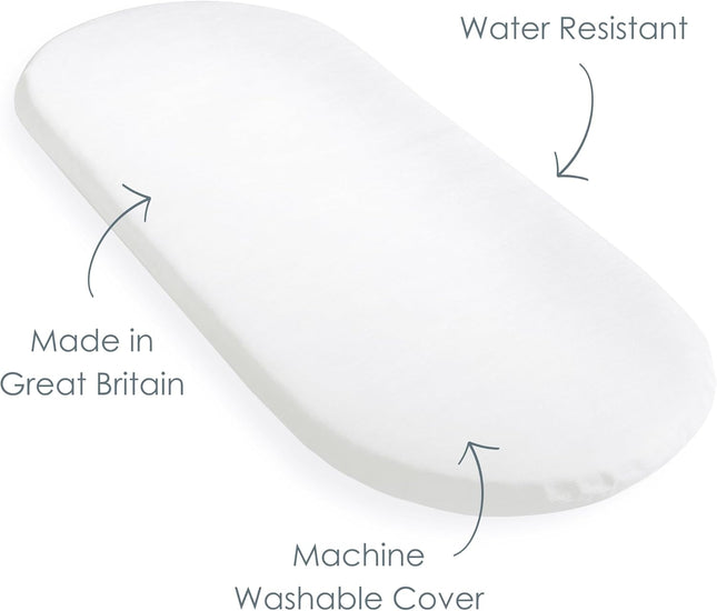 Clair de Lune Moses Basket Fibre Mattress 74 x 28cm | Hypoallergenic Breathable Mattress