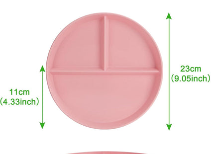 CSYY 4pc 9 Inch Divided Portion Control Dinner Plates – Multicolour