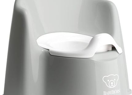 BabyBjörn Potty Chair Grey/White | Comfortable Toddler Potty with High Backrest