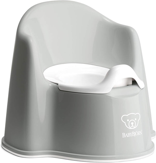 BabyBjörn Potty Chair Grey/White | Comfortable Toddler Potty with High Backrest