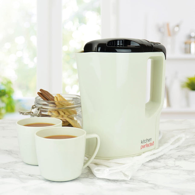 KitchenPerfected 1000W 0.9L Corded Lightweight Travel Kettle with 2 Cups