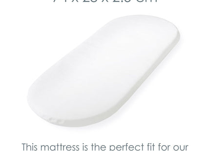 Clair de Lune Moses Basket Fibre Mattress 74 x 28cm | Hypoallergenic Breathable Mattress