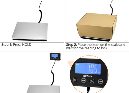 QWORK 200kg Digital Postage Scale – Heavy Duty Scale with LCD Display