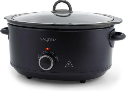 Salter Kuro 6.5L Slow Cooker – Family Size, 3 Heat Settings, Keep Warm, Black, 320W