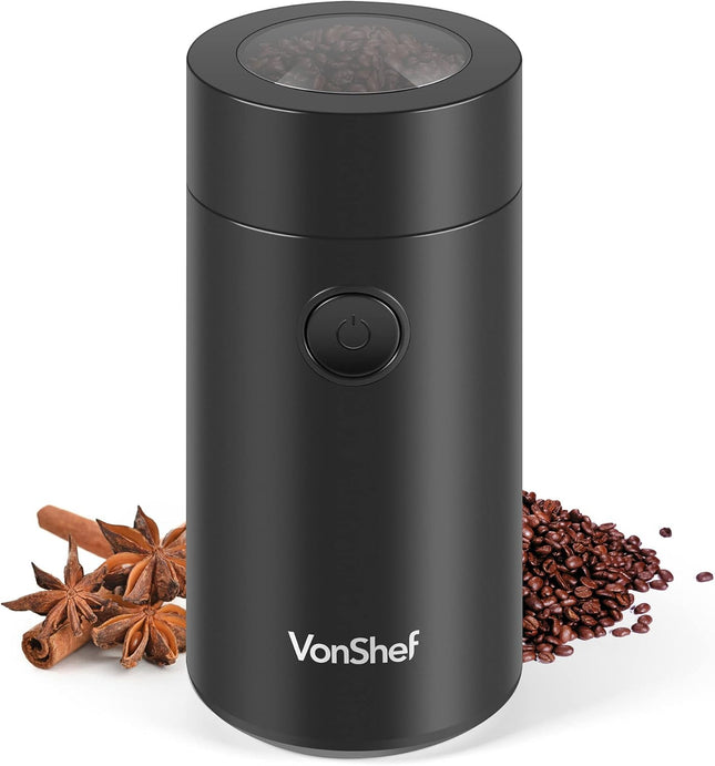VonShef Electric Coffee & Spice Grinder – 150W, 60g Capacity, Stainless Steel Blades