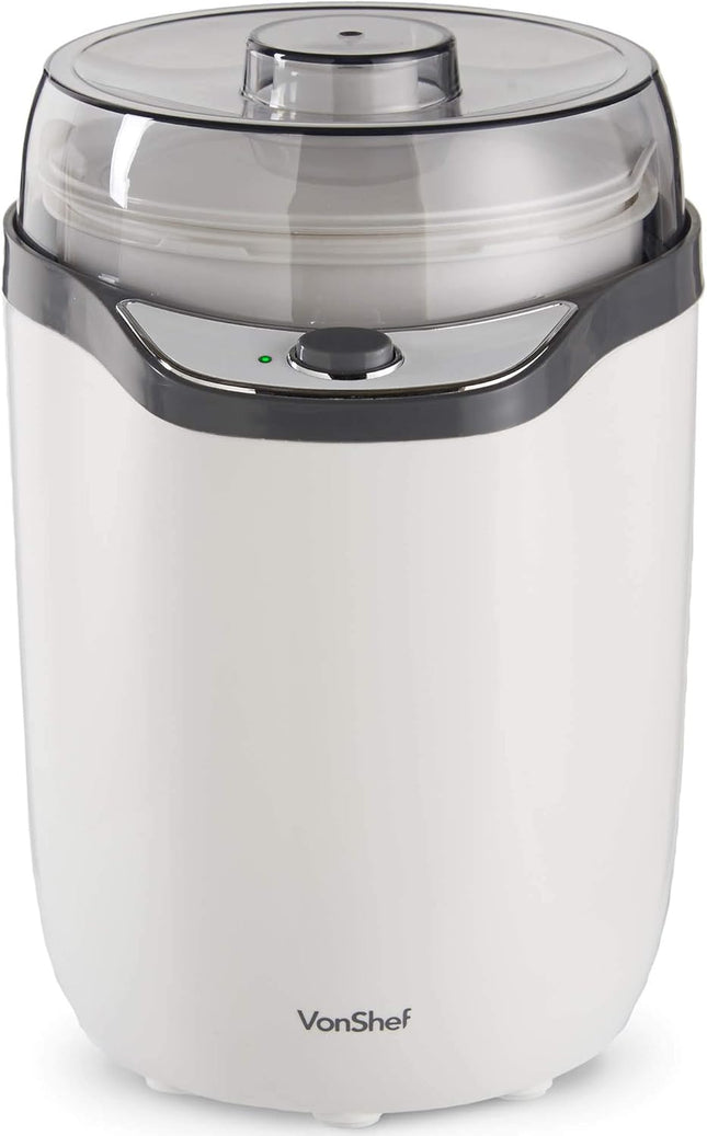 VonShef Yoghurt Maker Machine 1.8L – Natural & Greek Yogurt with Strainer
