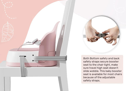 UBRAVOO Portable Booster Seat Pink – Travel Baby Dining Chair with Harness