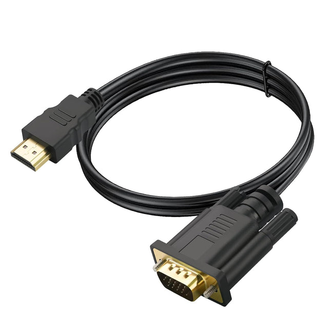 5M HDMI to VGA Cable 1080P 60Hz Gold-Plated Male to Male Converter