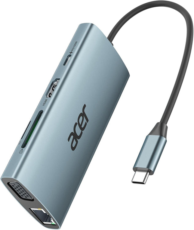Acer 9-in-1 USB C Hub with 4K HDMI, Ethernet & 100W PD Charging