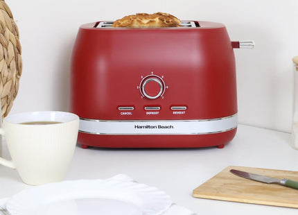 Hamilton Beach Ella 2 Slice Toaster 800W, Wide Slots, HBT1322MR – Matte Red