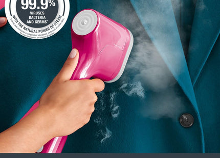 Tefal Pure Pop Handheld Clothes Steamer Pink, Travel Garment Steamer - Used