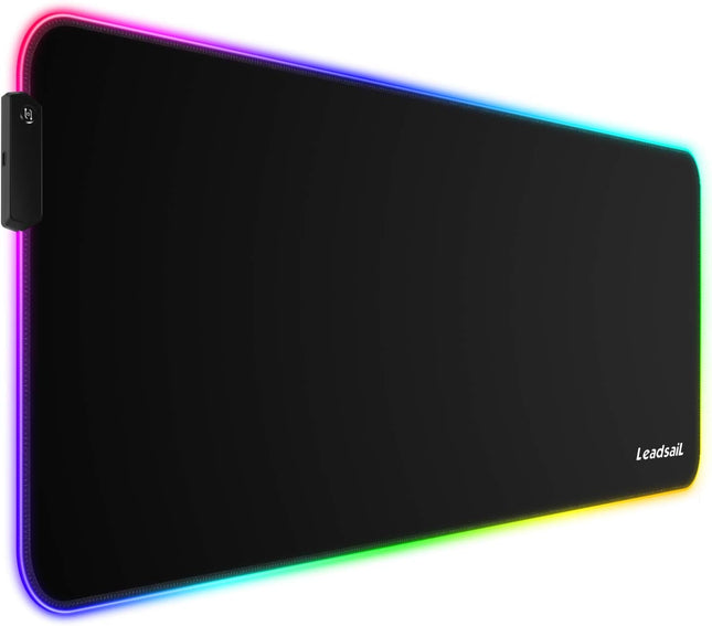LeadsaiL RGB Gaming Mouse Mat XXL LED Extended Mouse Pad 80 x 30cm