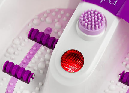 Sensio Spa Heated Foot Spa Massager with Bubbles, Red Light Therapy & Massage Rollers