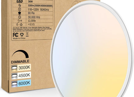 Slochi 40cm 36W Dimmable LED Ceiling Light with Remote – White
